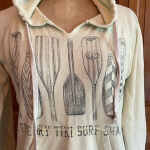💙 Ocean Drive Tiki Surf Shack Hoodie Pale Yellow